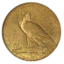 $5 Indian Half Eagle Coin Reverse