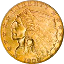 $2.50 Indian Gold Coin Obverse