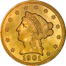 $2.50 Liberty Gold Coin Obverse